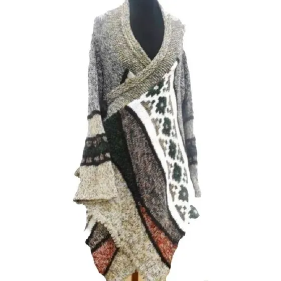  Cardigan Mujer Tejido Saco Tapado Artesanal Tapado Awa 