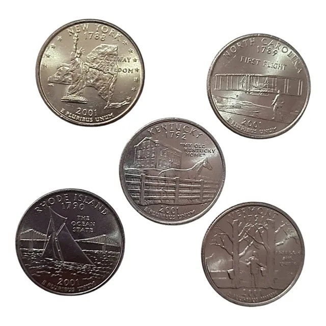 Monedas Quarters 0,25 Ctv. 2001 Estados