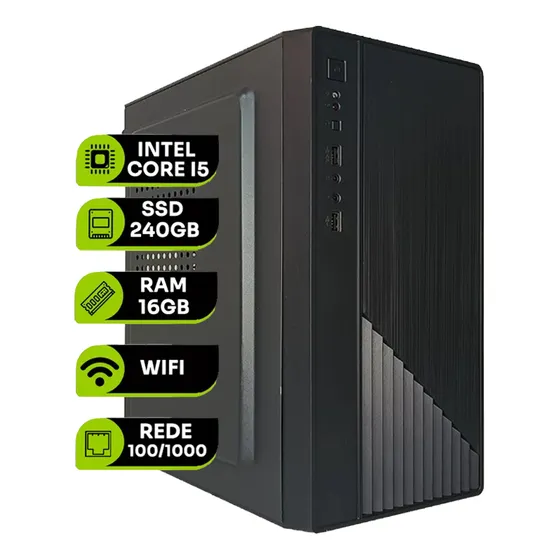 Pc Computador Cpu Intel Core I5 Ssd 240gb / 16gb Memória Ram