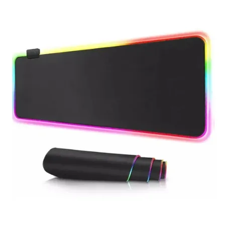Mouse Pad Gamer Antideslizante Luz Led Xl Excelente Touch Color Negro