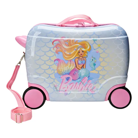 Mala De Viagem P/ Meninas Barbie Sereia Com Rodinhas Luxcel