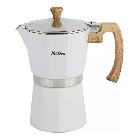 Cafetera Italiana Hudson Blanca Esmaltada 6 Tazas Induccion Cafetera Italiana Hudson Blanca Esmaltada 6 Tazas Induccion