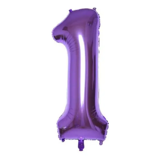 Globo Numero Metalizado Violeta Chico - 16 Pulgadas Numero 1