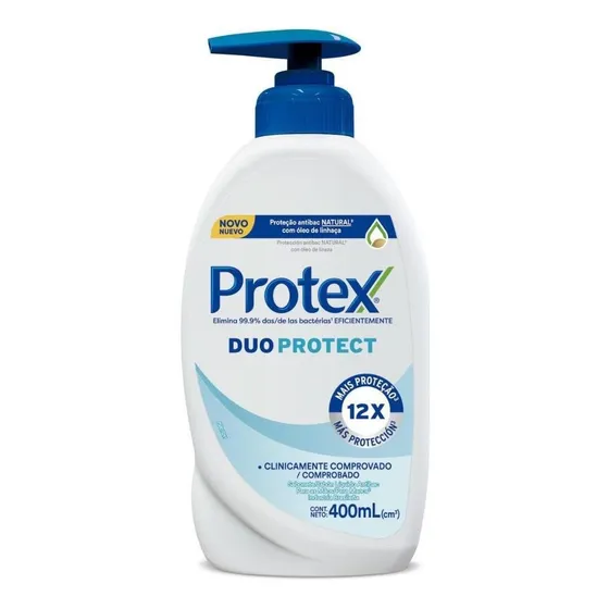 Sabonete Líquido Para Mãos Antibacteriano Duo Protect 400ml Protex