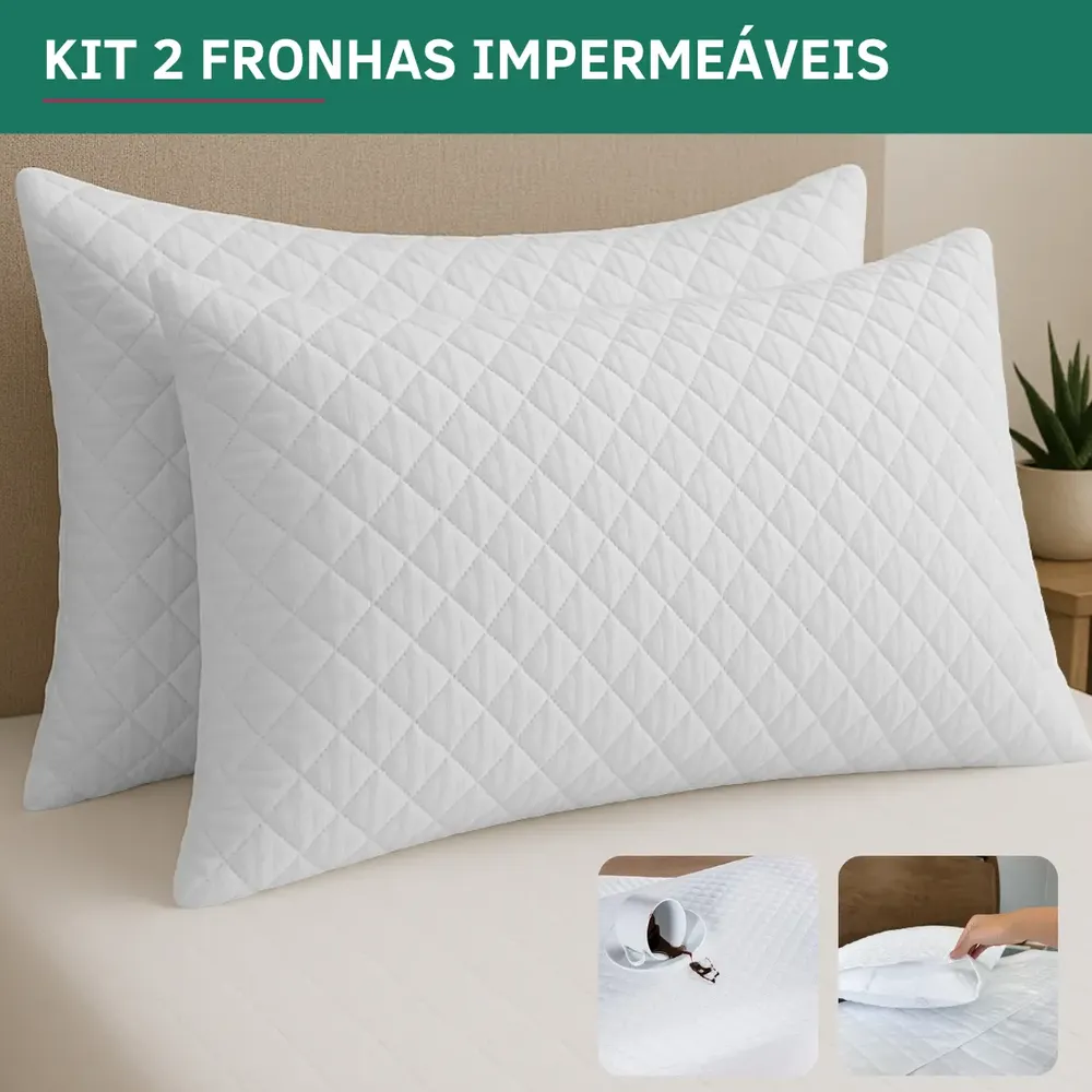 Kit 2 Capa Travesseiro Impermeavel Fronha Resistente Matelado Travesseiro