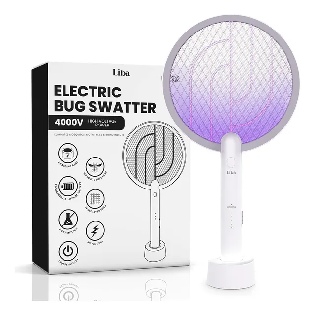 Raqueta Eléctrica Recargable Mata Moscas Y Mosquitos
