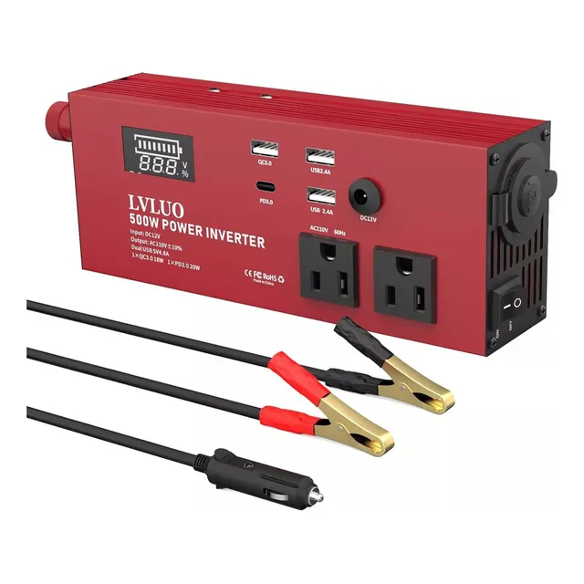 Inversor De Corriente De 500w 12v A 110v Ac
