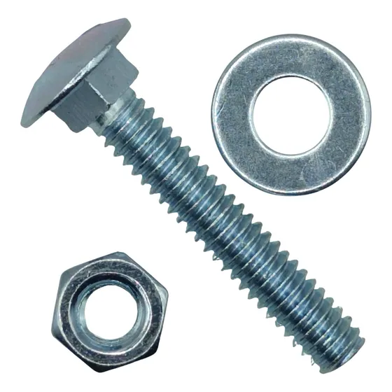 Perno Coche De 1/4 X 1 1/2 Con Tuerca Y Golilla Cincados