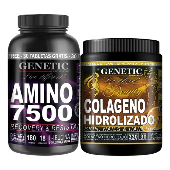 N°1 Aminos Esenciales 7500 Vitalidad Colágeno Beauty Genetic Sabor Neutro