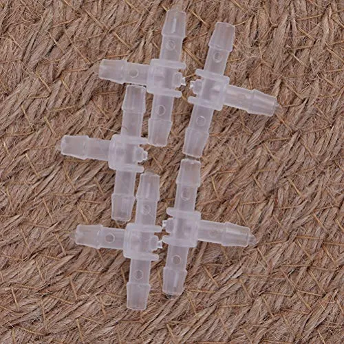 Coscosx Juego 10 Emisor Goteo Blanco Conector 3 Via Curvada