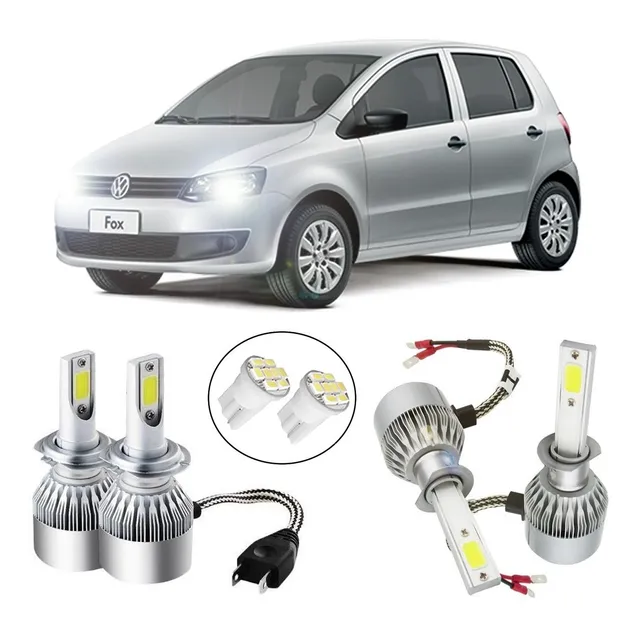 Kit Lâmpadas Led Farol Alto E Baixo Fox 2010 2011 2012 C6