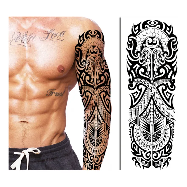 Tatuajes Temporales Mangas 45x16 Cm Disfraces Varios Diseños