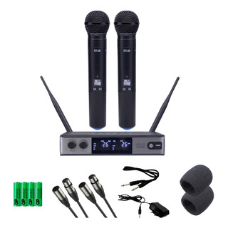 Microfones Dylan Udx-02 Profissional Sem Fio + 2 Cabos Xlr Microfones Dylan Udx-02 Profissional Sem Fio + 2 Cabos Xlr