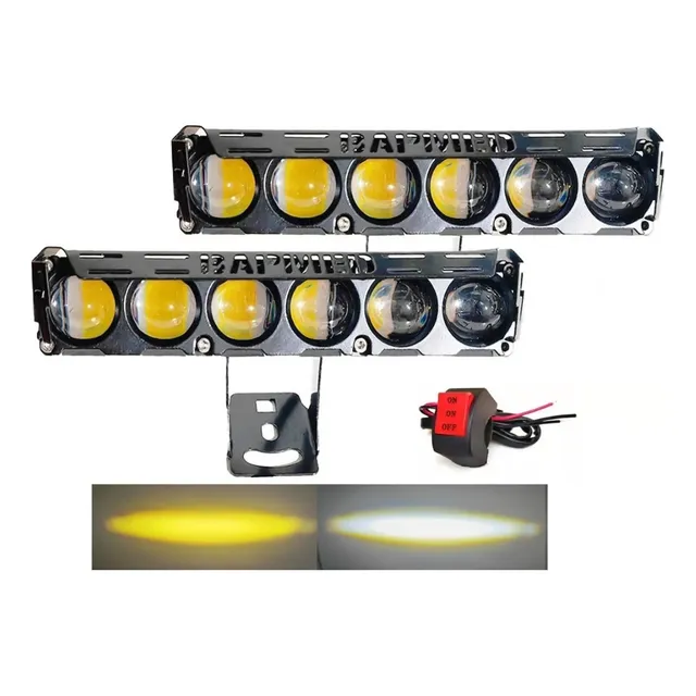 Par Luz Led Neblinero Alta Y Baja 70w Dual Amarillo Y Blanco
