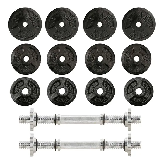 Pesas Mancuernas Kit + 70lbs Juego Discos Ejercicio Gimnasio