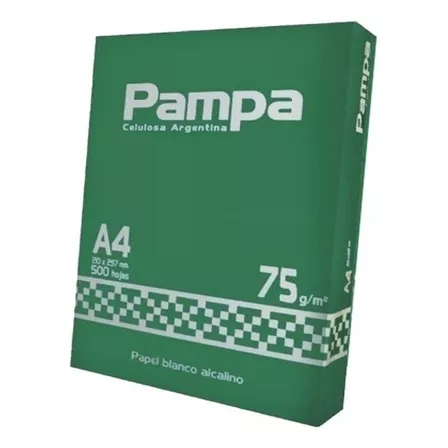 Resma Pampa A4 500 Hojas 75gr Color del papel Blanco