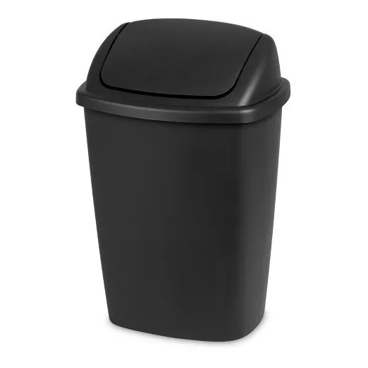 Papelera Contenedor De Basura Plástico C/ Tapa Vaivén 28l 