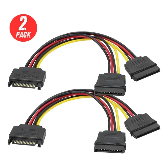 Adaptador Cable 1 Sata Poder Macho A 2 Sata Poder Hembra