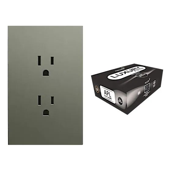 100 Pz Placa Contacto Tomacorriente Doble 3 Vías Gris Oxford Gris