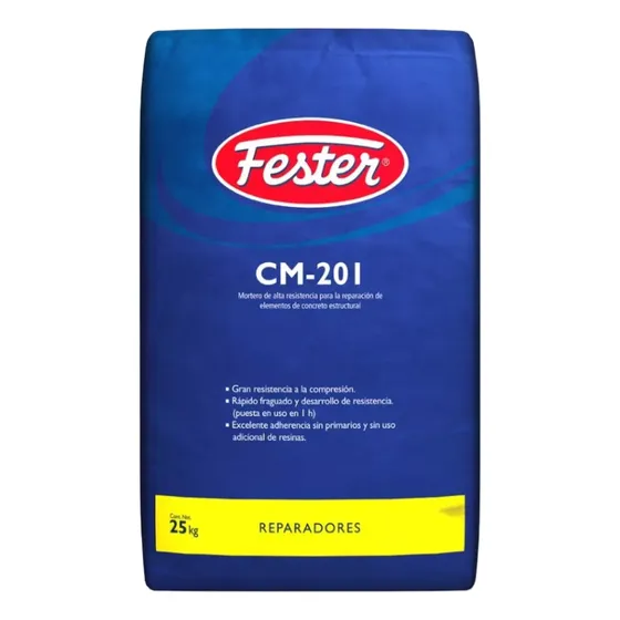 Mortero Reparador Fester CM 201 Estructural 25 kg Alta Resistencia