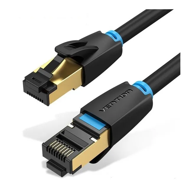 Cable de red Vention Cat8 Certificado 10 metros Premium Patch cord Blindado Sstp Rj45 Ethernet 40gbps 2000 Mhz 100% cobre IKABL
