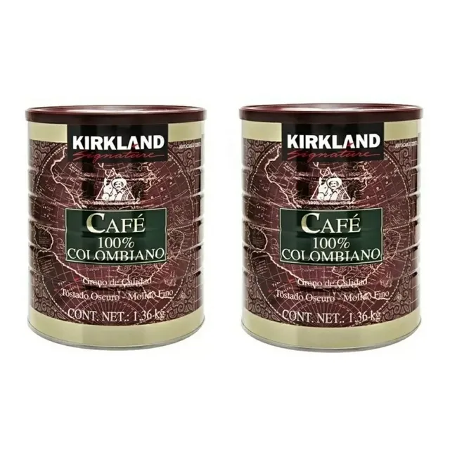 2 Latas De Café Molido Kirkland 100% Colombiano 1.36kg
