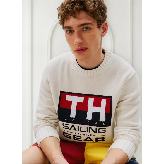 Saco Blanco  Elástico Con Logo Tommy Hilfiger