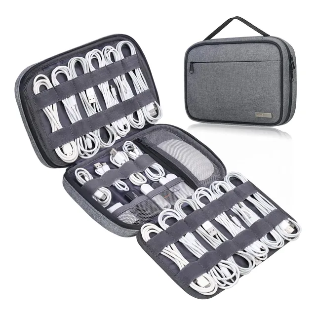 Estuche Organizador Para Cables Lacdo Gran Capacidad - Gris