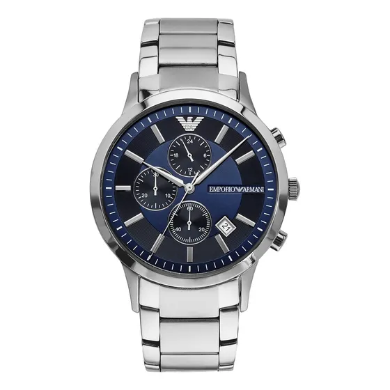 Relógio Emporio Armani Ar11164 Aço Fd Azul Original C/nfe