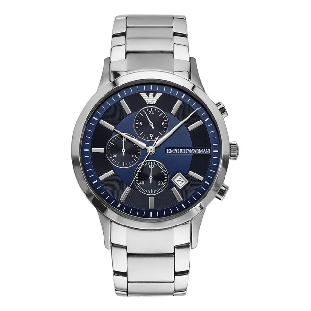 Relógio Emporio Armani Ar11164 Aço Fd Azul Original C/nfe