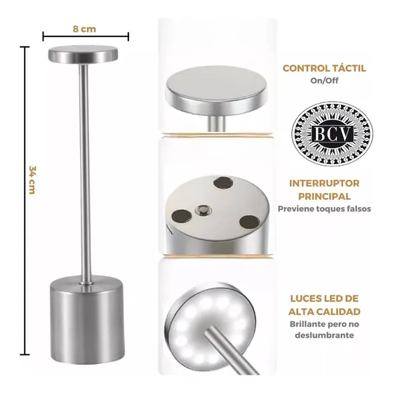 Lampara Mesa Led Recargable Usb Salon Bar Restaurant