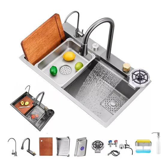 80x45fregadero De Cocina Acero Inoxidable 304 Con Accesorios