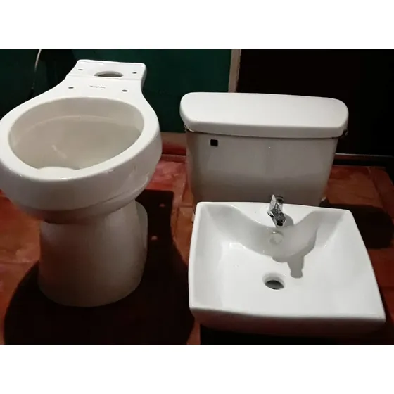 Mega Juego De Baño. Remate!! Poceta Lavamanos Grifo Ceramic