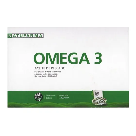 Omega 3 Aceite De Pescado 60 Comp Sin Tacc Apto Celiacos