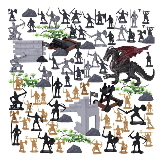 Juego De Figuras De Acción 3 Nutrias Dragón Medieval