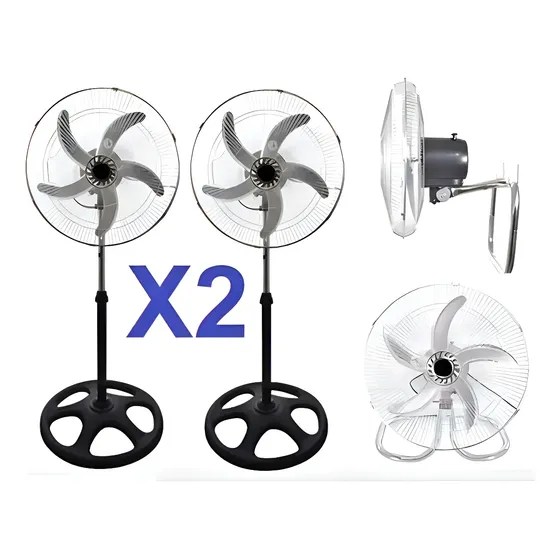 Ventilador X2 3 Aspas Silencioso Rota 360 Grados 100w De Pot | Cuotas sin interés