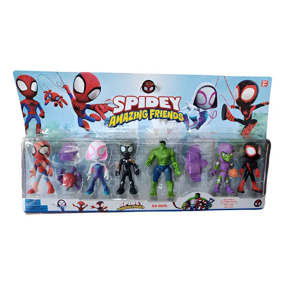 Muñecos Spiderman Y Sorprendentes Amigos Blister X6 Spidey