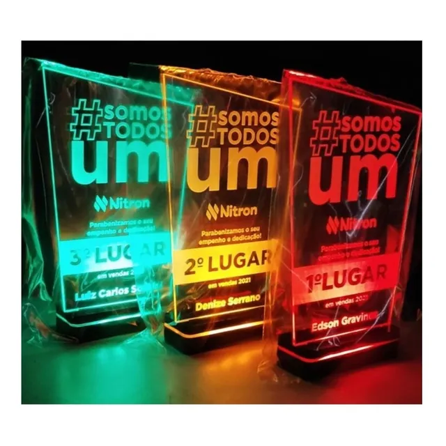 Troféu Acrílico Led Personalizado Como Você Quiser