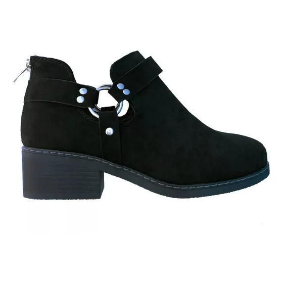 Botin Para Dama Taco Bajo Con Hebilla Abiertos S3