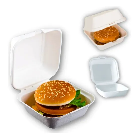 100un Hamburgueira Isopor H2 Média Térmica Lanches Porções