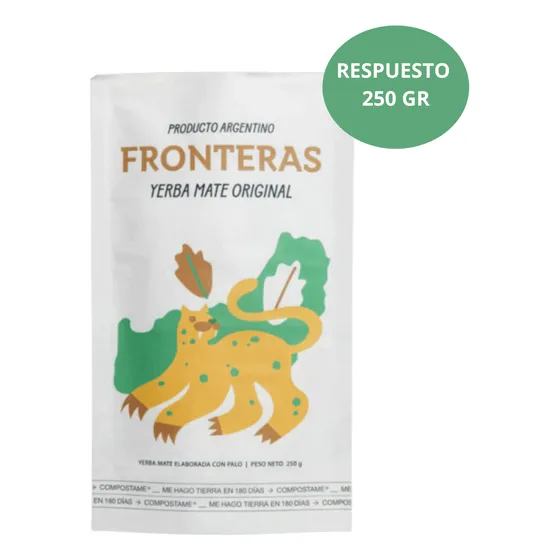Repuesto Yerba Mate Fronteras Organica 250gr Sabor Original