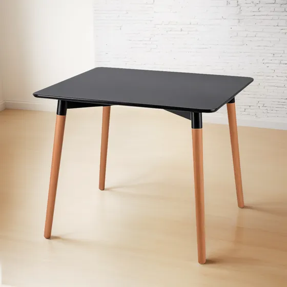 Mesa Eames Cuadrada 80cm Patas Madera Calidad Premium