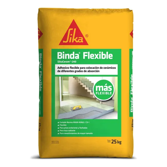 Adhesivo Para Cerámicas Sika Binda Flexible 25Kg color Gris