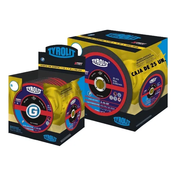 Disco Corte Tyrolit Xpert 114 X 1,0 Mm Caja X 25 Un Color Negro