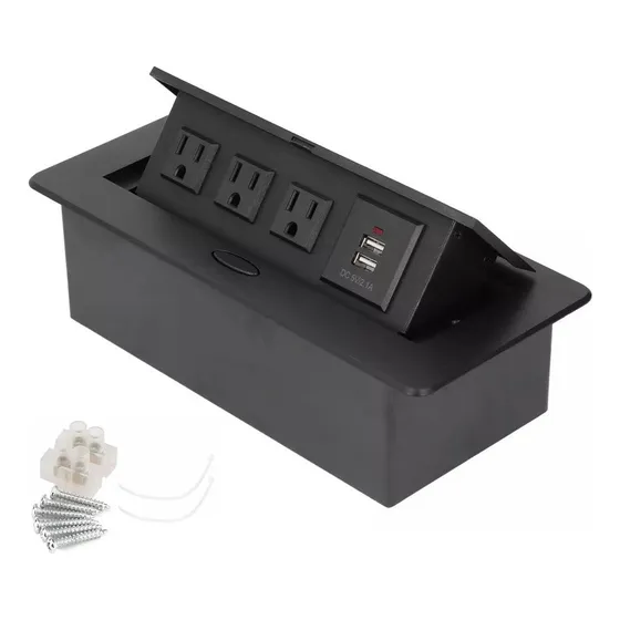 Enchufe Escritorio Placa De Contactos Y Puerto Usb Plegable