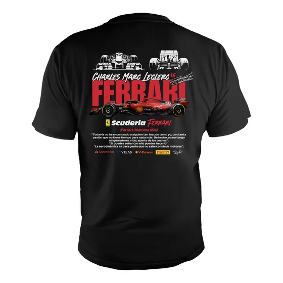 Playera Autos Scuderia Ferrari Formula 1 Charles Leclerc F1