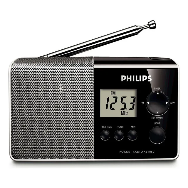 Radio Fm Philips 1850 Compacta Color Gris