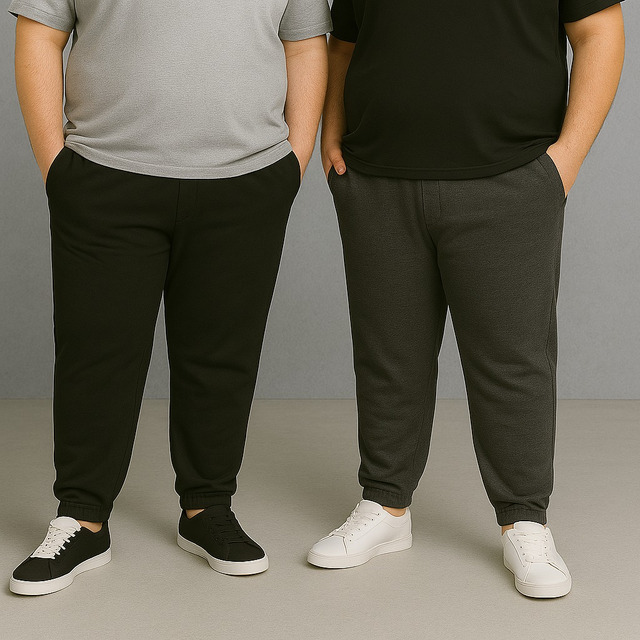 Kit 2 Calças Moletom Plus Size Masculino Para Frio Esporte Kit 2 Calças Moletom Plus Size Masculino Para Frio Esporte