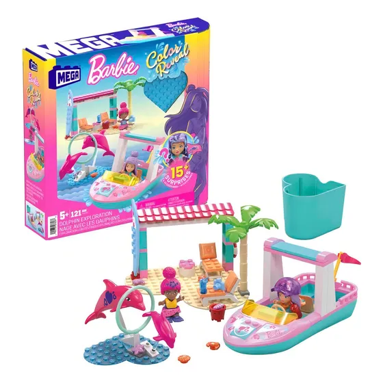 Mega Construx Barbie Color Reveal Exploración Con Delfines