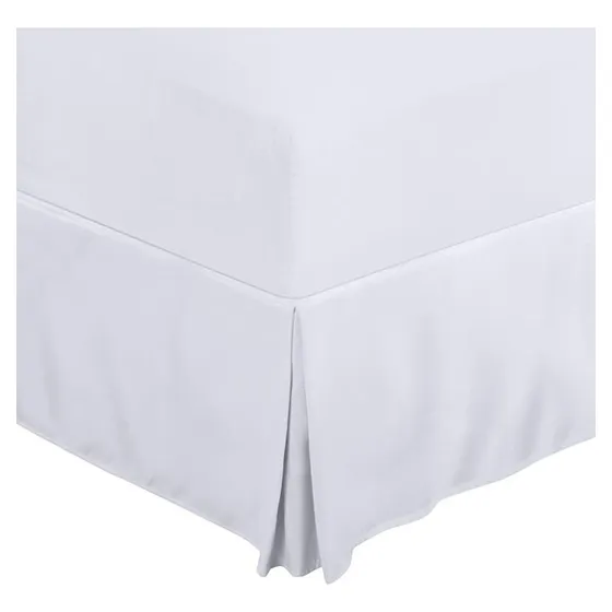 Faldon De Cama King Blanco Suave Liso Con Pliegues Aura Zeus Ropa De Cama
